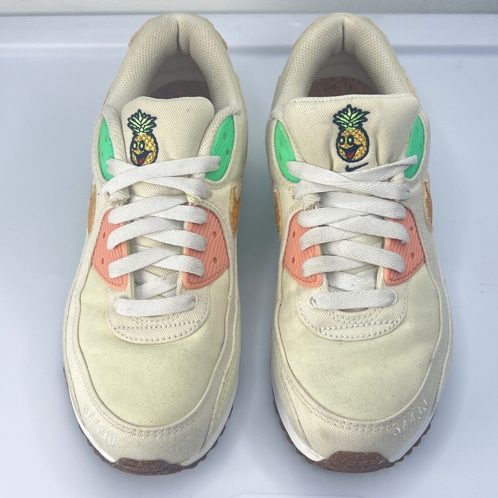 Nike Air Max 90 Happy Pineapple Coconut Milk Green Glow DC5211-100 Womens 8.5 - Picture 3 of 12